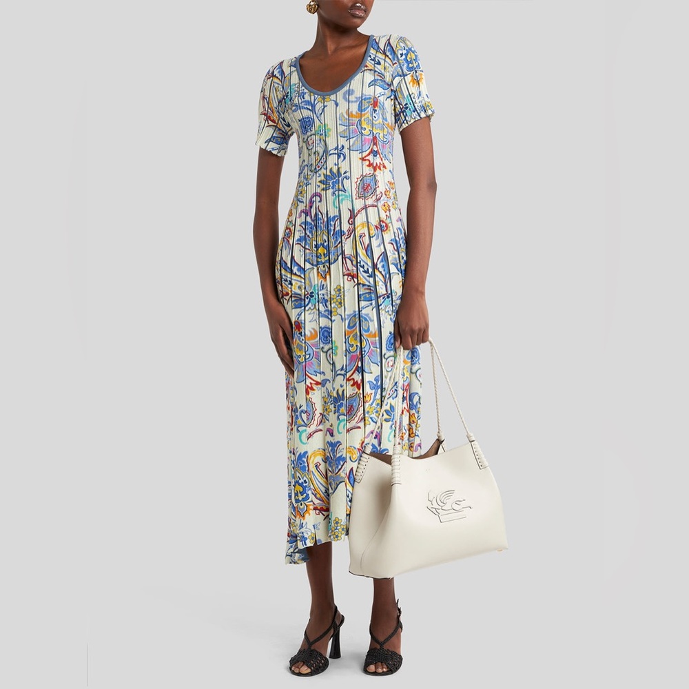 $2,350 Etro paisley pleated Knit Midi Dress - Picture 2 of 13